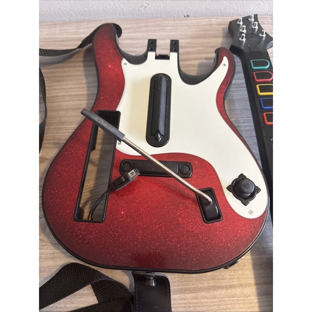 Nintendo Wii Guitar Hero Sunburst Red Octane Wireless Controller Works Missing